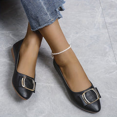 Women's Pointed Toe Ballet Flats Bow Slip-On Soft Sole Faux Leather Shoes