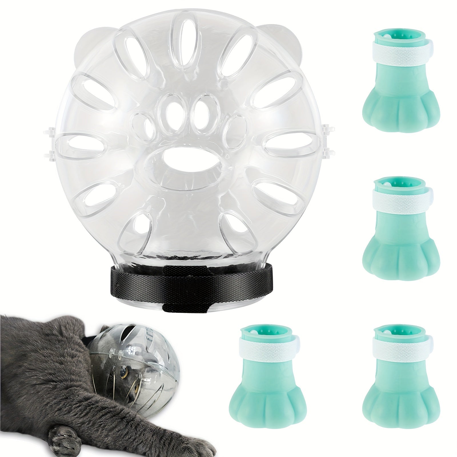 Adjustable Breathable Transparent Cat Muzzle - Keep Your Cat Safe & Comfortable