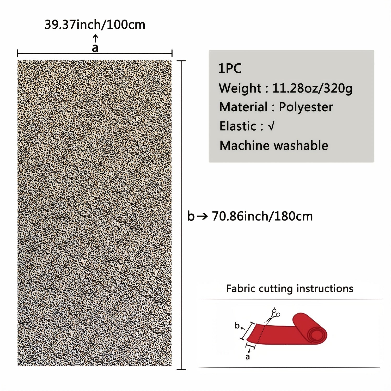 Leopard Pattern Soft Smooth Skin Friendly Fabric 5.90 ft