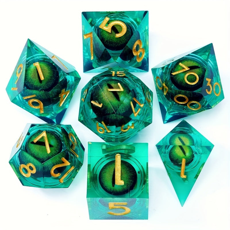 7pcs Rotatable Eyeball Polyhedral Dice Set for Cosplay Halloween Christmas