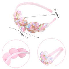 Baby Girls Glitter Sequin Heart Headband Hair Hoops