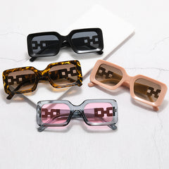 Metal Buckle Square Sunglasses