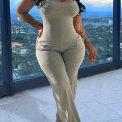 Casual Cami Jumpsuit Women's Plus Solid