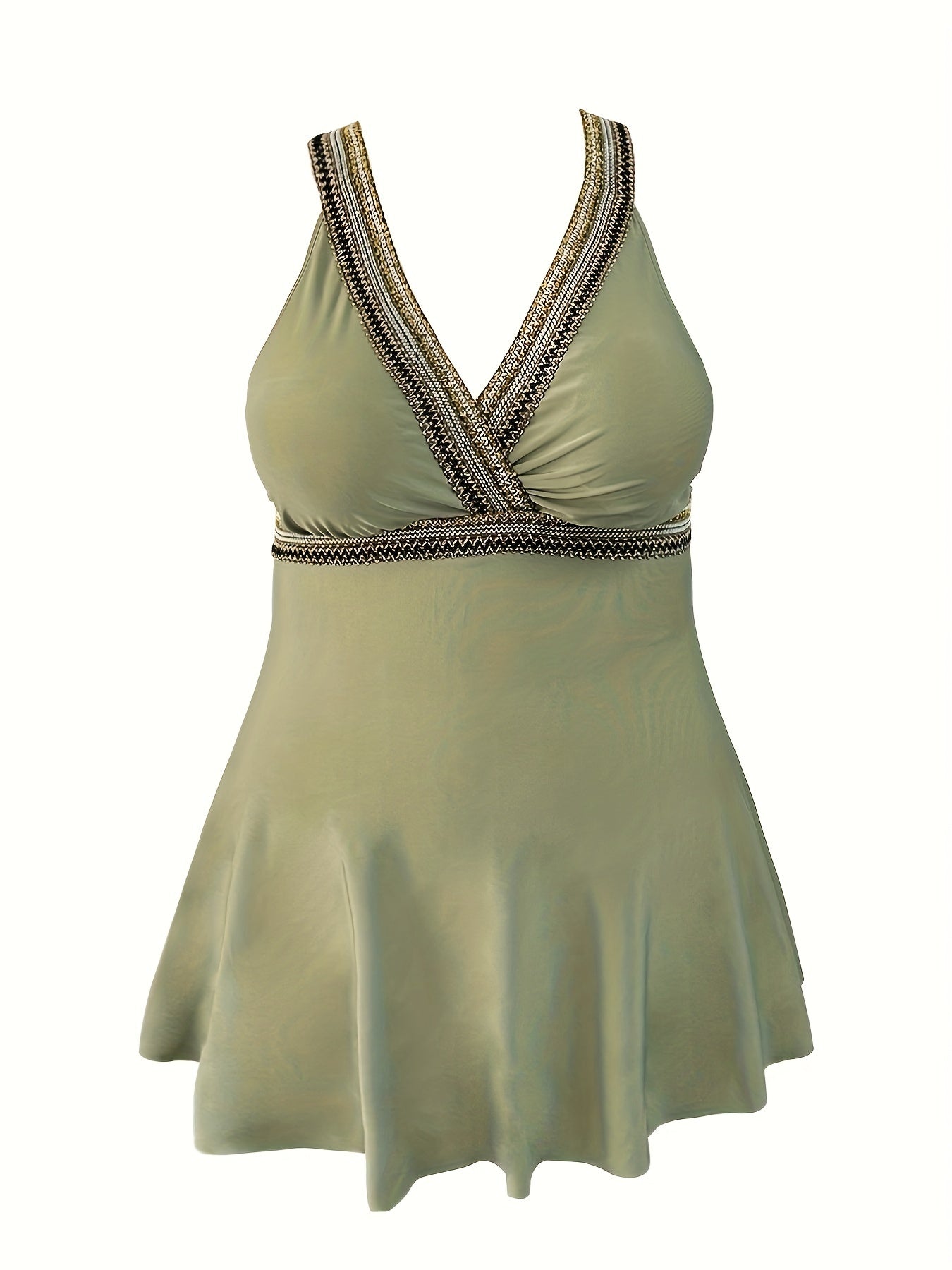 V Neck Tankini Set Women's High Waist Swimwear