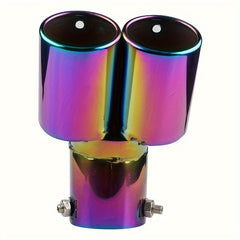 Universal Dual Outlet Exhaust Nozzle Stainless Steel Muffler