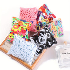 100pcs Colorful Hair Ties Ponytail Holders Set for Baby Girls