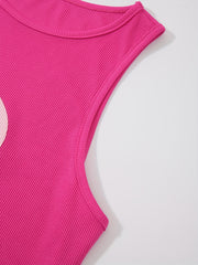 Block Tank Bodysuit Casual Crew Neck One Piece Bodysuit Women's Clothing