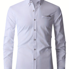 Men's Flower Binding Formal Button Up Shirt