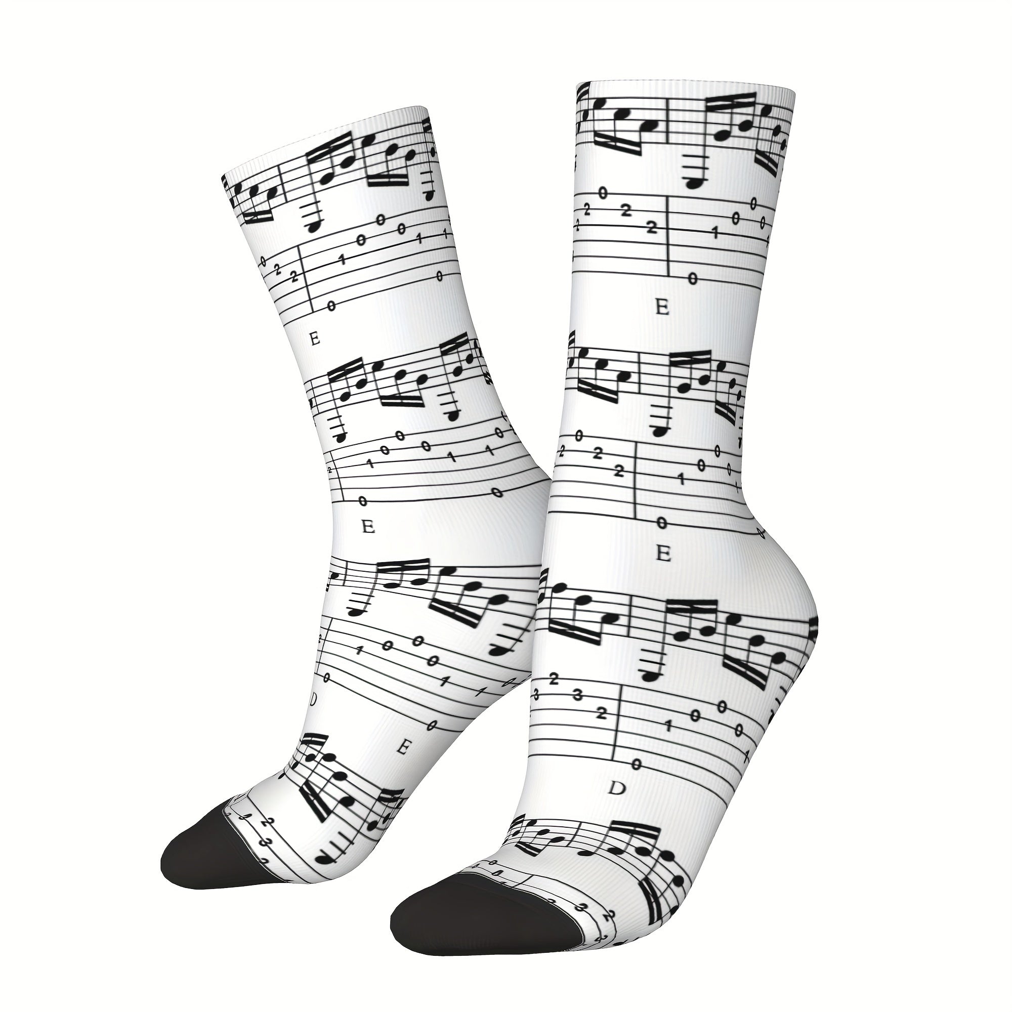 Music Notes Vintage Socks Street Novelty Crew Socks Hip Hop Socks