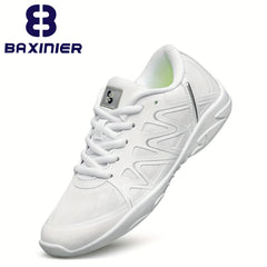 Girls Cheerleading Shoes Athletic Mesh Dance Shoes Soft Sole Lace Up Sports Snea