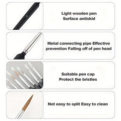 11Pcs Detail Paint Brushes Set Mini Watercolor Acrylic Kit