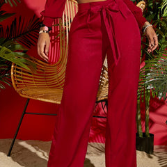 Vintage High Waist Bow Front Pants