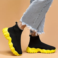 Soft Running Shoes Lightweight Breathable Slip On Outdoor Sneakers