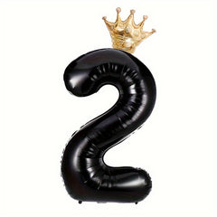 6 Cm Giant Number Crown Foil Balloon for Celebrations and Decorations