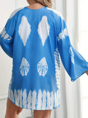 Tie Dye Long Sleeve Open Front Cardigan
