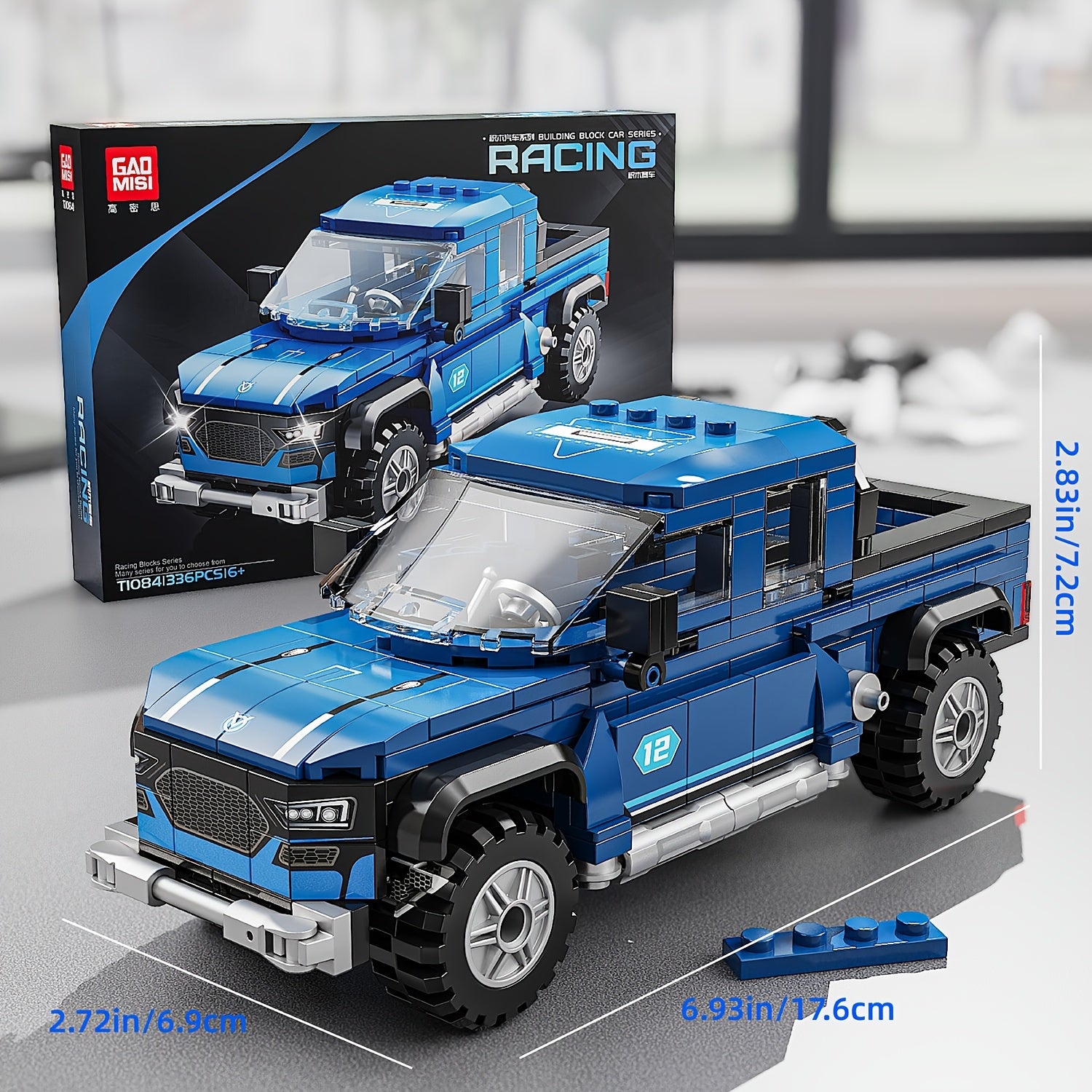 Racing Truck Building Set 336pcs ABS 4x4 Wheels Detailed Ideal Kids 6 Adults