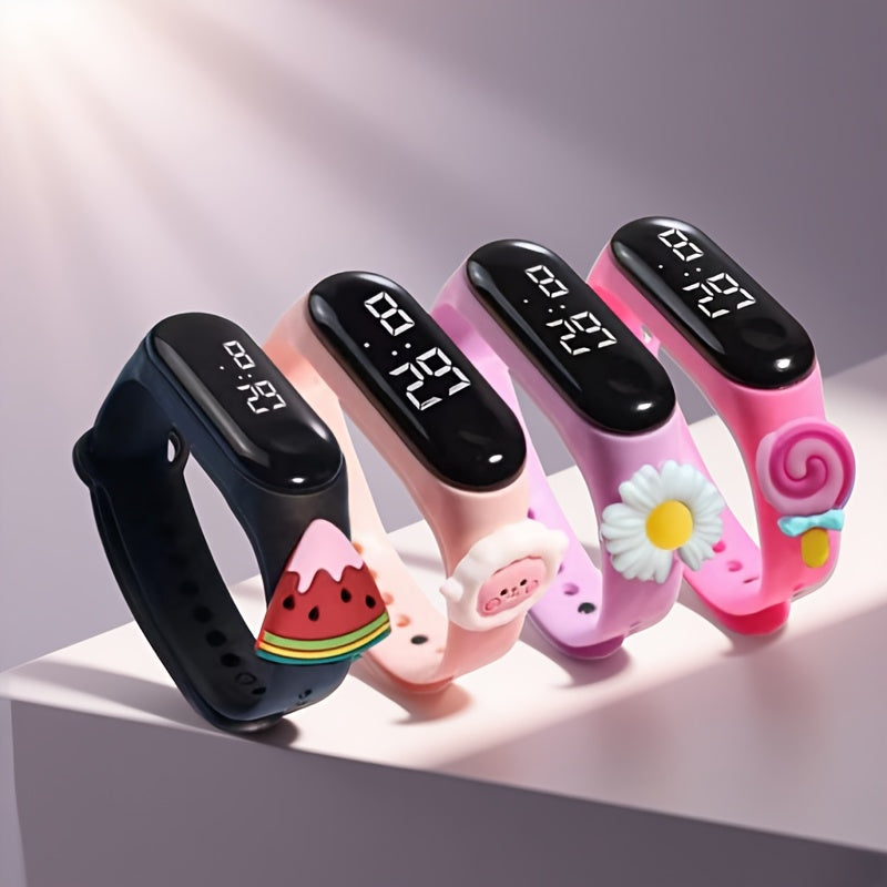 4pcs Cartoon Doll LED Touch Screen Bracelet Sports Jewelry Watch