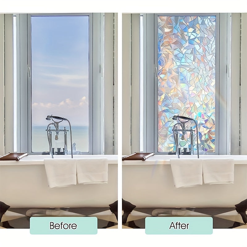 Decorative Window Film Privacy Stained Glass Effect Non Adhesive No Glue