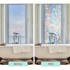 Decorative Window Film Privacy Stained Glass Effect Non Adhesive No Glue