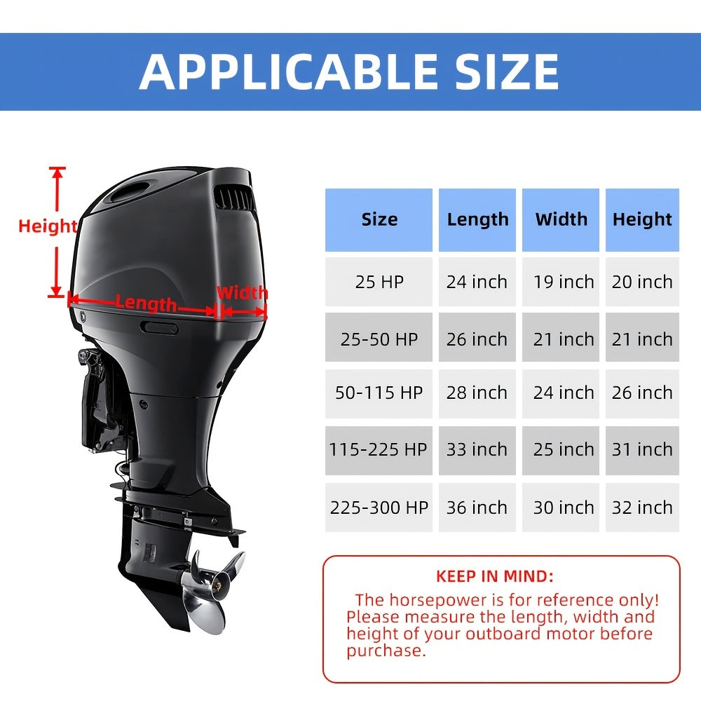 Waterproof Outboard Engine Cover w/ Reflective Strips