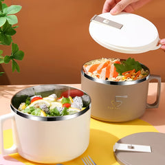 Stainless Steel Instant Noodle Bowl with Lid Tableware