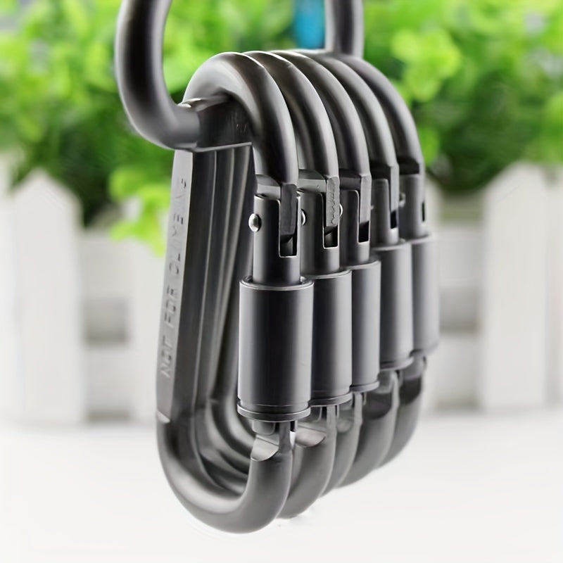 4pcs Aluminum D-ring Lock Buckle for Hiking Travel Camping