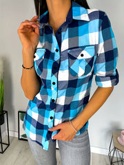 Plus Size Plaid Print Button Up Long Sleeve Shirt