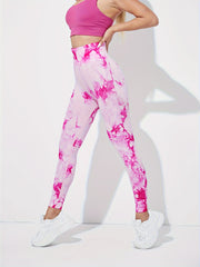 Tie Dye High Waist Yoga Pants High Stretch Running Fitness Workout Leggings