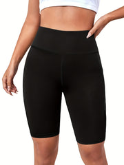 Women's High Waist Biker Shorts w/ Mesh Pocket Gym Activewear