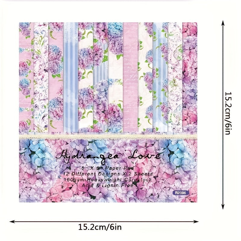 6" Single Sided Pattern Paper for DIY Album Scrapbook - LOVE Theme