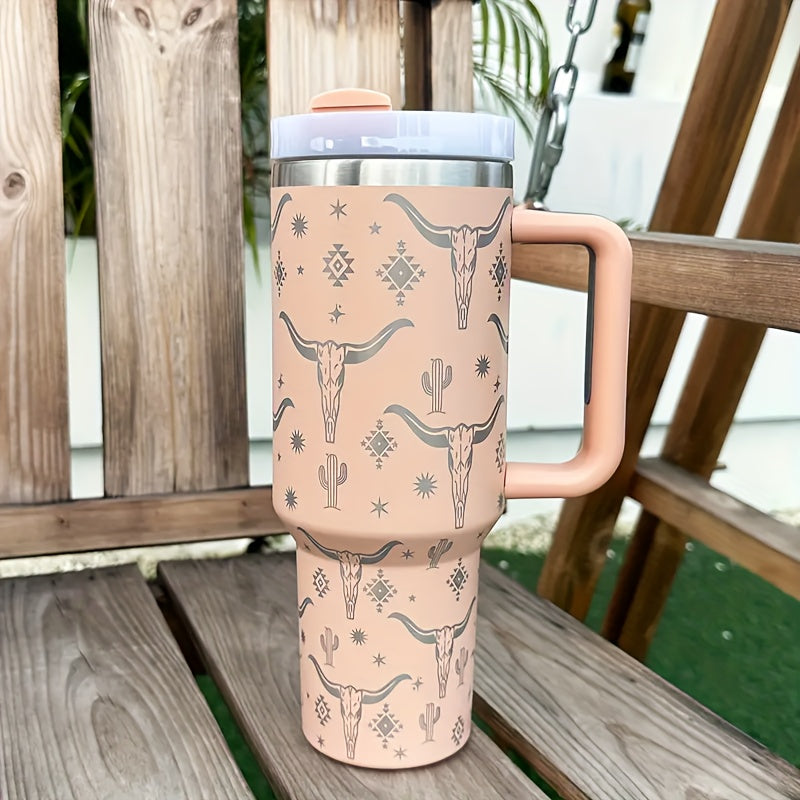 Stainless Steel Goat Star Tumbler 40oz w/ Lid & Straw
