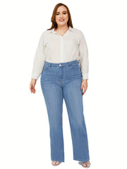 High Waist Wide Leg Plus Size Jeans