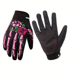 Fleece Waterproof Motorcycle Gloves Non Slip Full Finger Ghost Claw Printed
