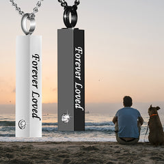 Crystal Cubic Urn Stainless Steel Locket Ashes Pendant Keepsake