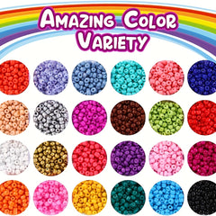 20000Pcs 2 3 4mm 24 Multicolor Glass Seed Beads DIY Jewelry Making Craft Set