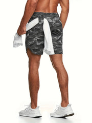 Camouflage Print Men's Comfy Drawstring Shorts