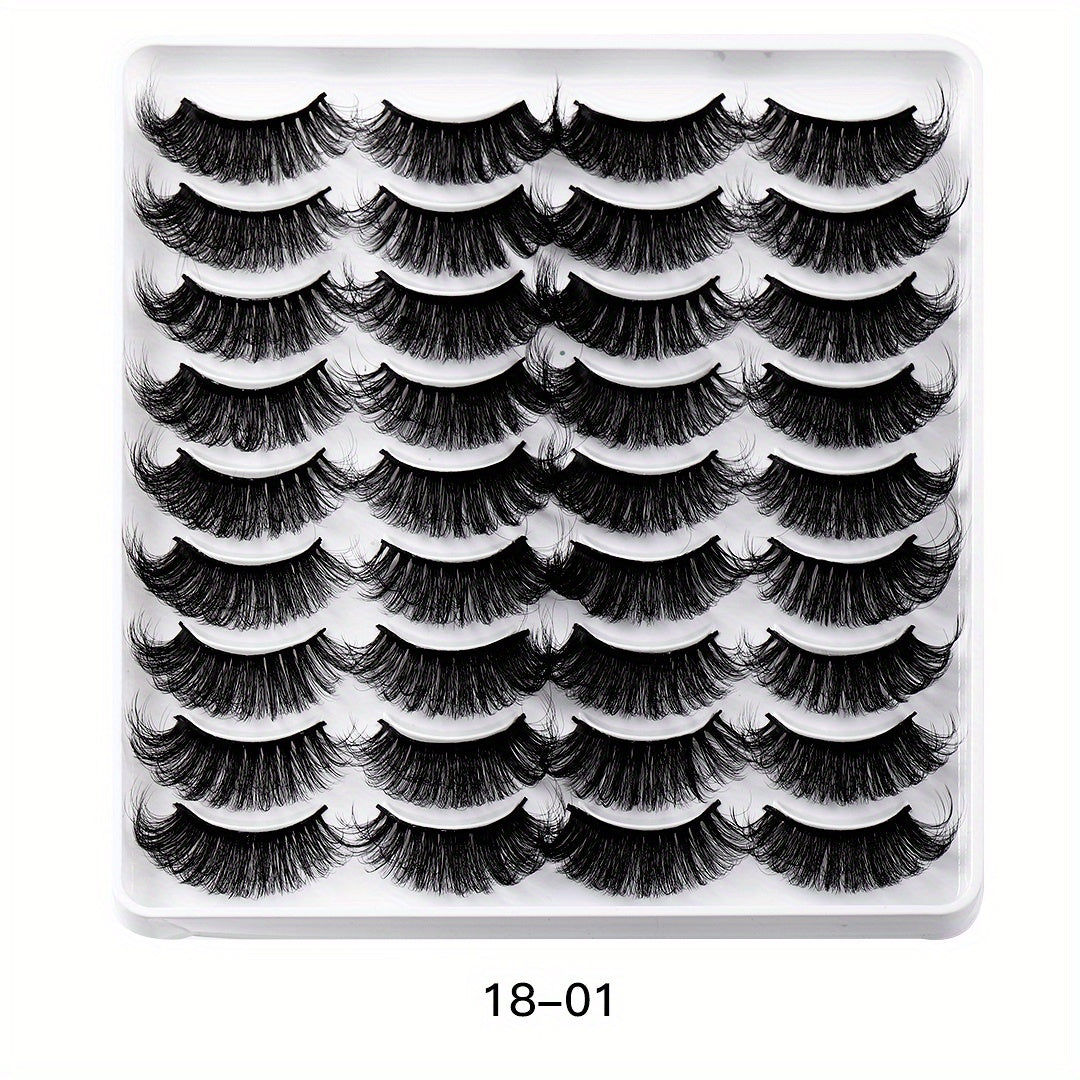 18 Pairs Faux Mink Thick Eyelashes for Simulated Grafting