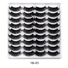 18 Pairs Faux Mink Thick Eyelashes for Simulated Grafting