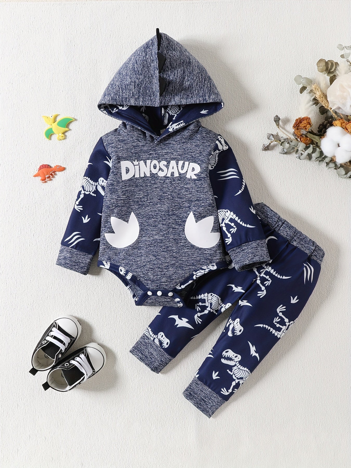 Infant Hooded Romper & Long Sleeve Bodysuit Set