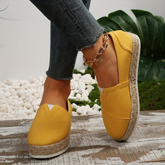Women's Espadrille Flat Loafers Slip On Canvas Shoes