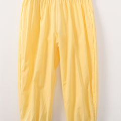 Toddler Girls Wide Leg Cotton Pants Elastic Waist Summer Kids Clothes