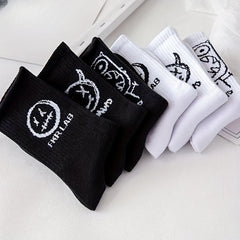Cartoon Print Socks Comfy & Breathable Women's Stockings