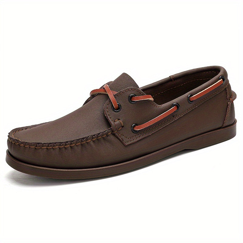 Men's Lace Up Boat Shoes Breathable Non Slip Moccasins