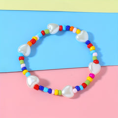 2pcs Colorful Beaded Shell Pendant Anklet Girls Holiday Gift