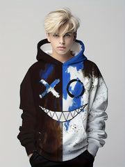 Funny Smiling 3D Print Boys Hoodie Spring Fall Kids Sweatshirt