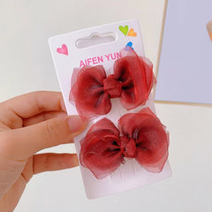 Floral Lace Mesh Bow Hair Clip Set Hair Accessories