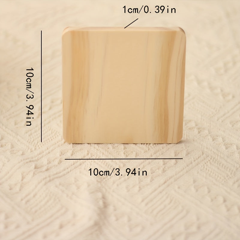 Square Beech Wood Blocks DIY Ornament Accessories Coaster Material
