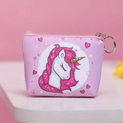 Cartoon Unicorn Zipper Wallet Coin Purse for Outdoor Traveling
