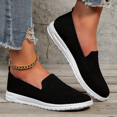 Women's Knitting Flat Shoes Slip On Low Top Breathable Walking Shoes