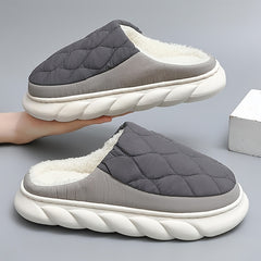 Plaid Nylon Cozy Slippers Soft Plush Lining